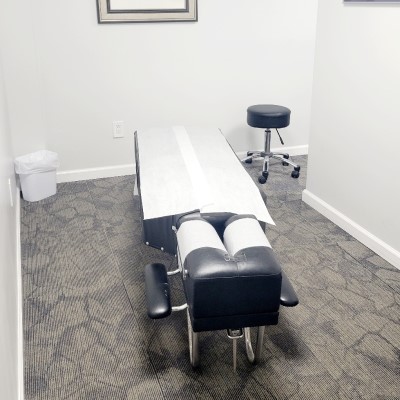 Picture of a chiropractors treatment table after spinal decompression therapy in Commack, NY.